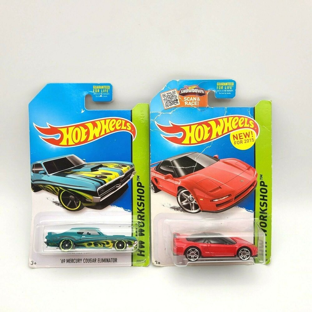 2 Hot Wheels Street HW WORKSHOP Collection '90 Acura SNX '69 Mercury Cougar